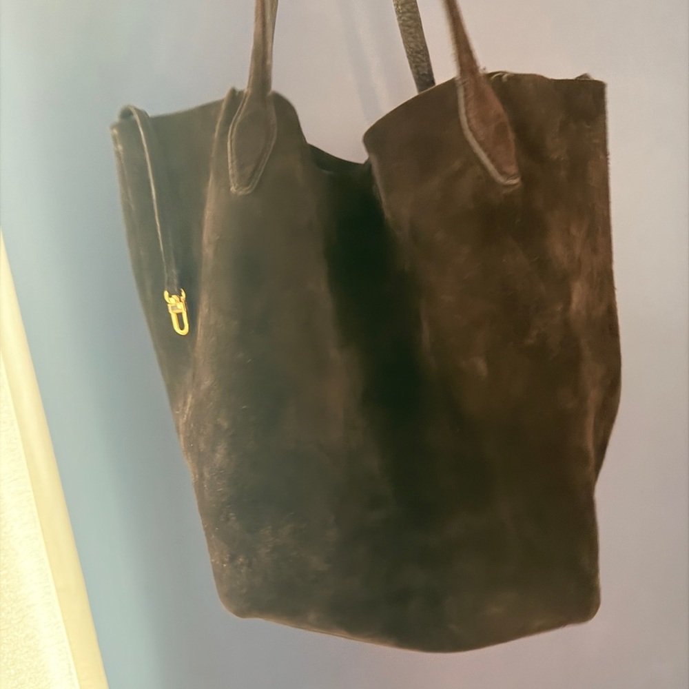 J. Crew Dark Brown Suede Tote